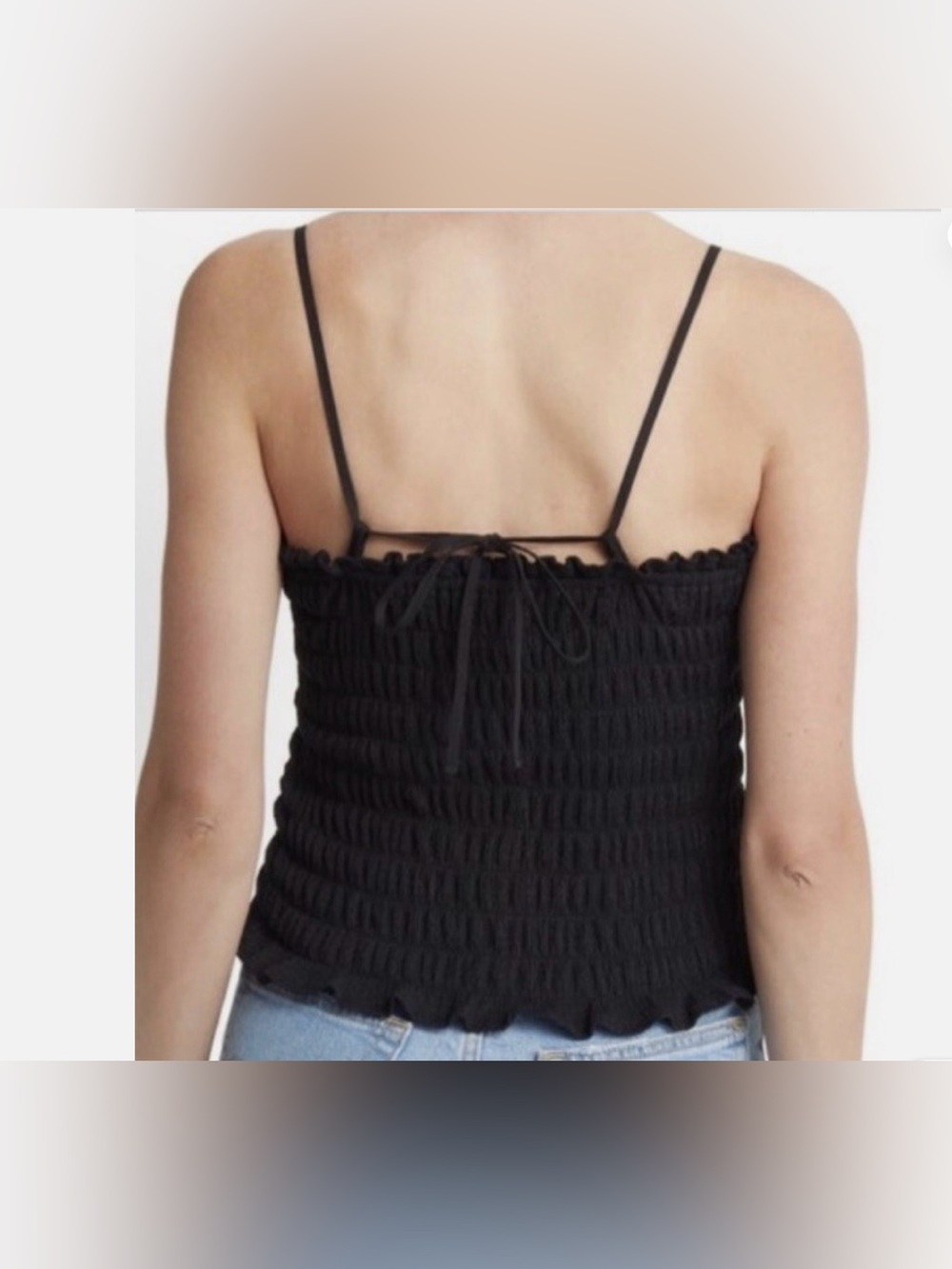 Treasure & Bond Black Smocked Ruffle Cami Large NWT - Picture 2 of 10
